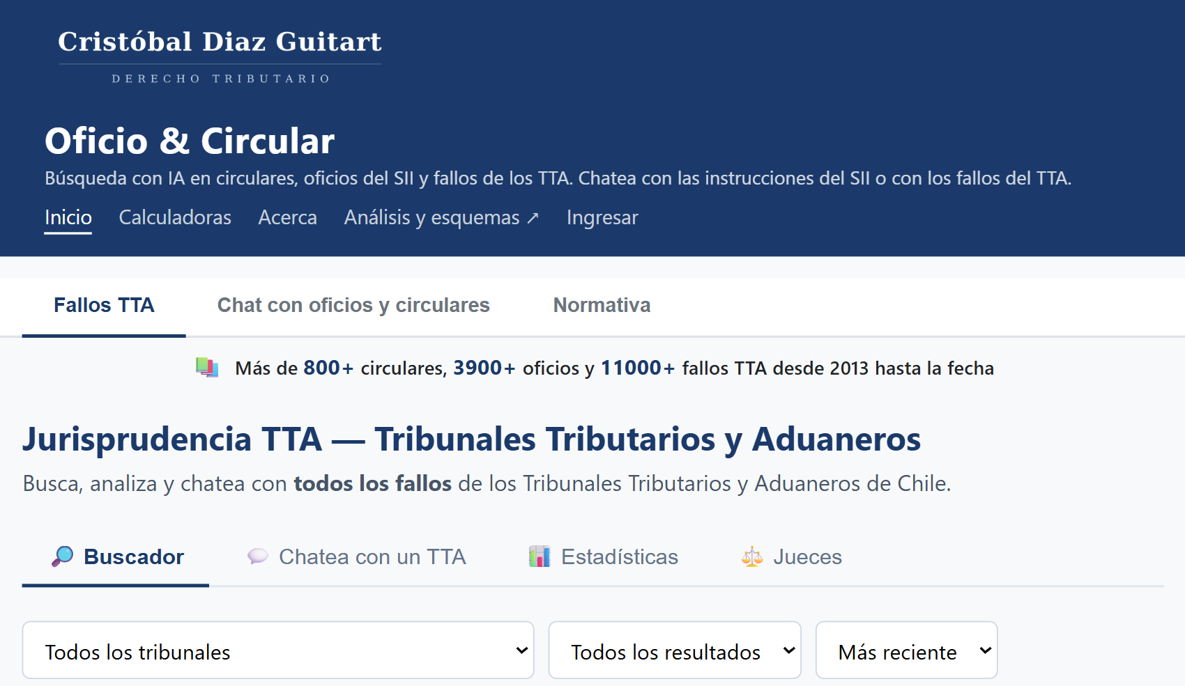 Oficio & Circular: chatea con IA con fallos TTA, y la normativa SII
