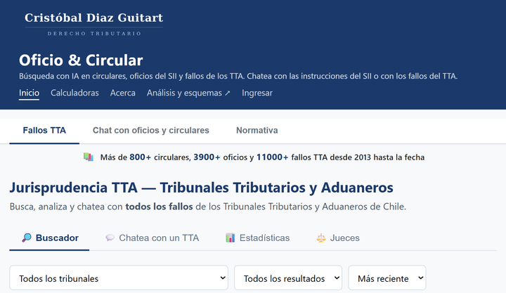 Oficio & Circular: chatea con IA con fallos TTA, y la normativa SII